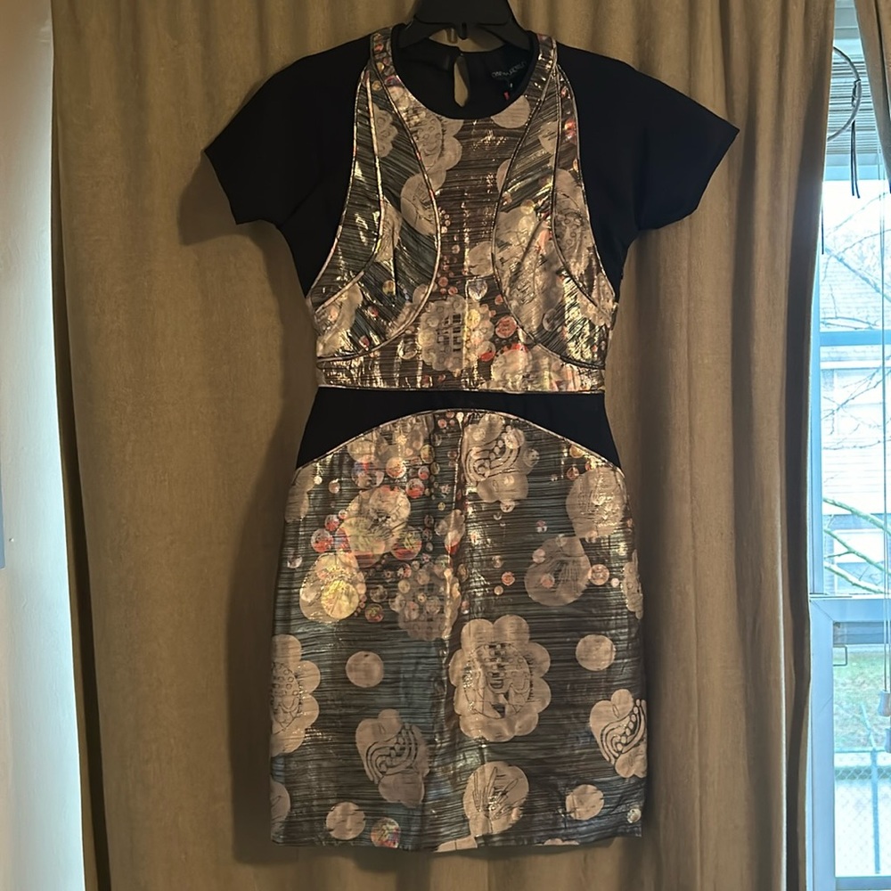 Metallic and Mesh Dress